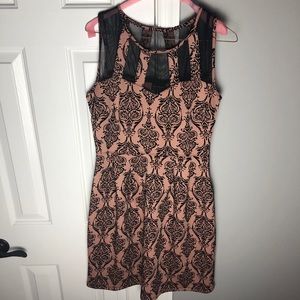 Blush and black Midi Dress Size 6